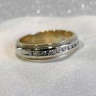 Image 2 of Novell bicolor gold ring with 0.10 ct diamond.
