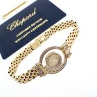 Image 2 of Chopard Happy Diamonds; Gouden dameshorloge met diamanten