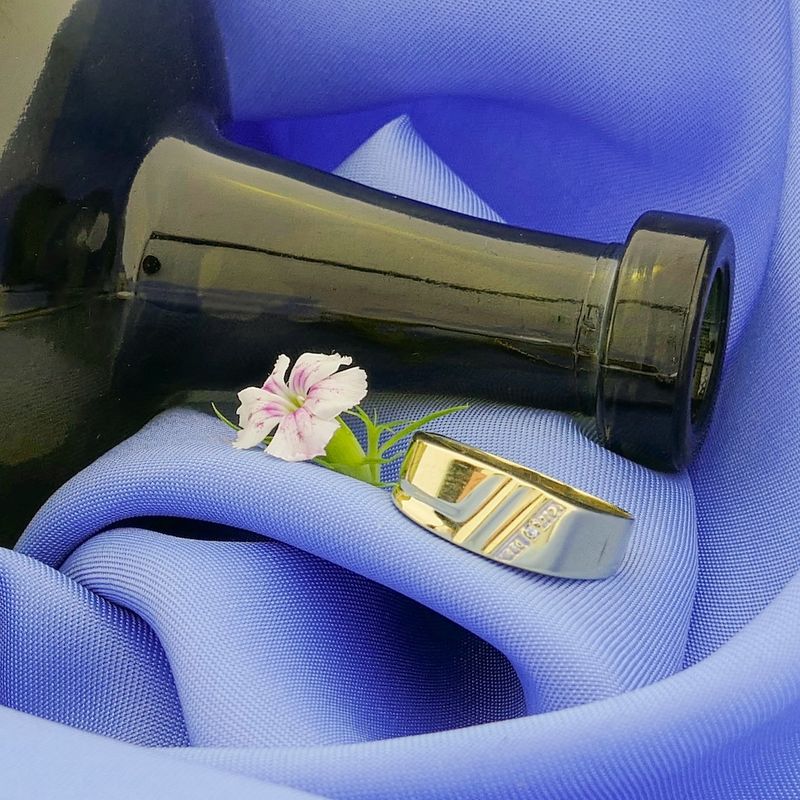 Image 2 of Gold men's ring with diamond | 0.005 ct.