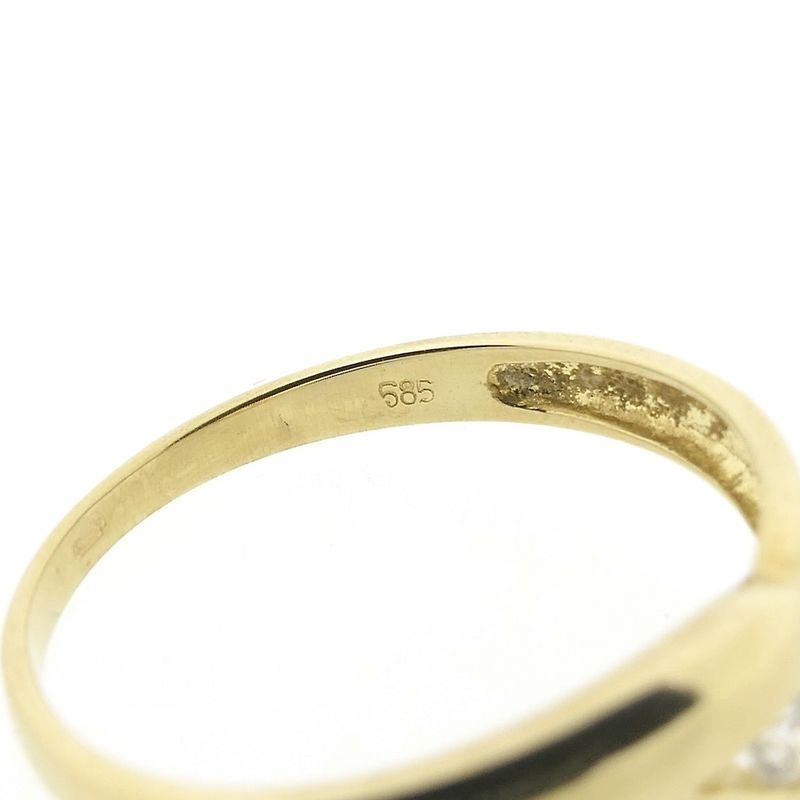 Image 6 of Gold V-shaped ring with zirconia