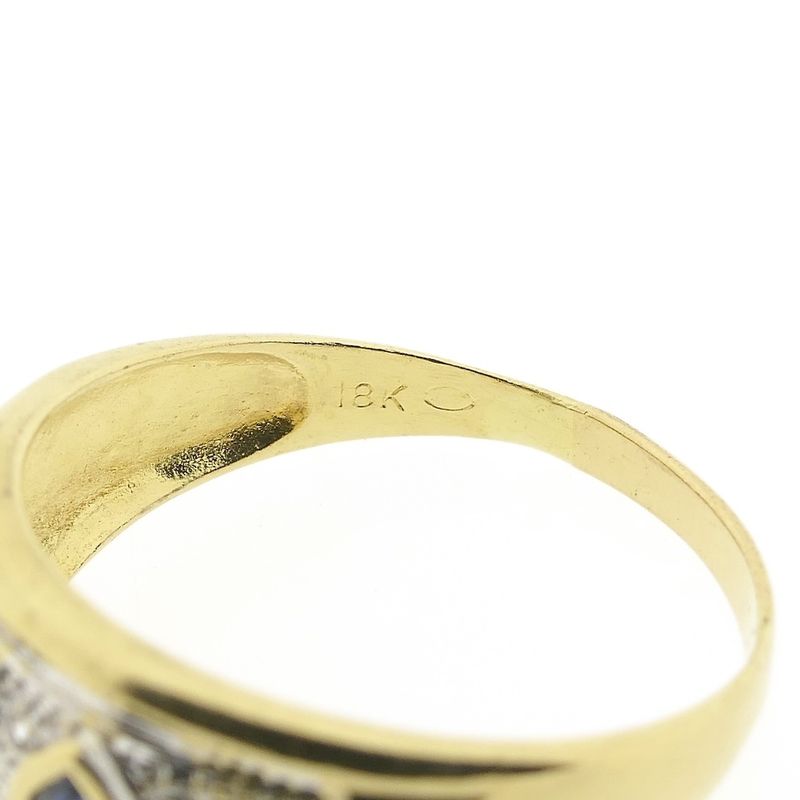 Image 6 of 18K Gold ring with sapphire and diamond | 0.03 ct.