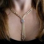 Afbeelding 9 van Tricolor gouden schakelketting met zirconia