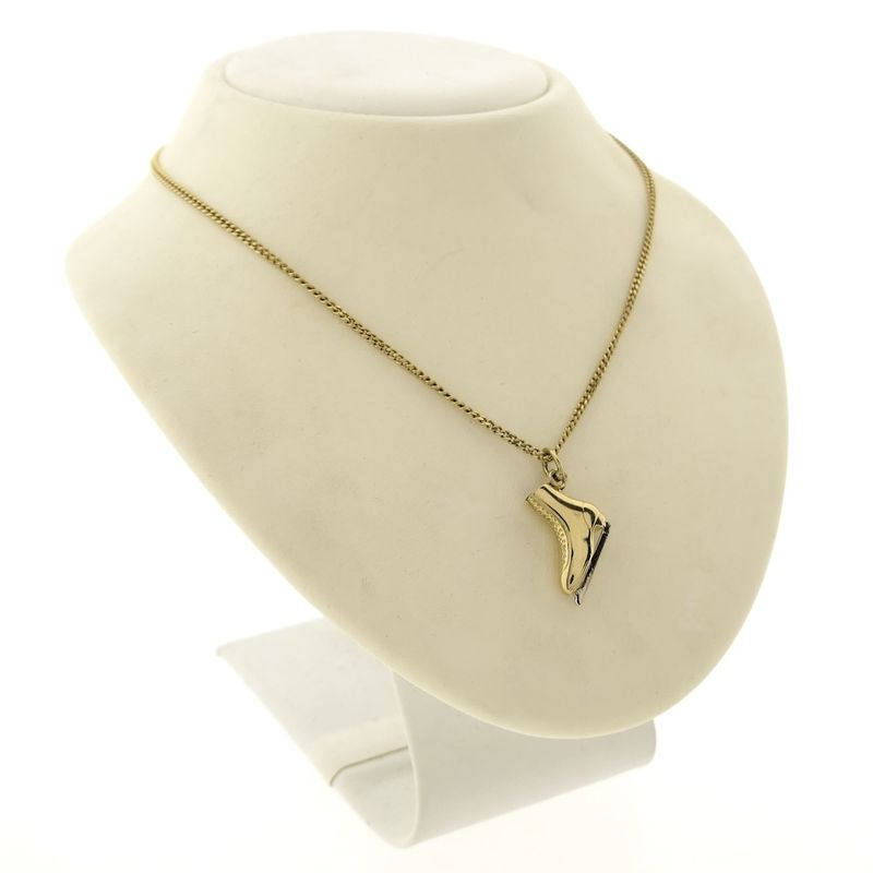 Image 4 of Two-tone gold pendant of a skate