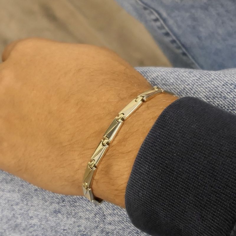 Image 11 of Two-tone gold fantasy link bracelet