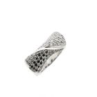 Image 1 of White gold pavé ring with black moissanite and diamonds; Approx. 1.08 ct.