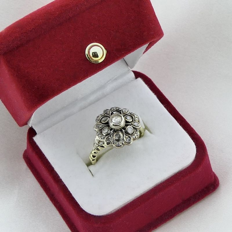 Image 2 of Two-tone entourage ring with 0.31 ct. diamonds | Vintage