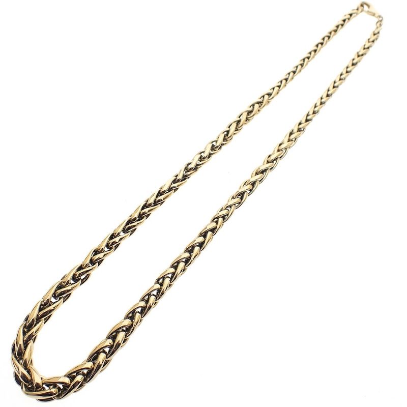 Image 7 of Gold braided chain; Foxtail link | 47 cm