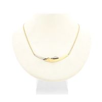 Two-tone necklace with a fixed pendant and a 0.04 ct. diamond | 41.5 cm
