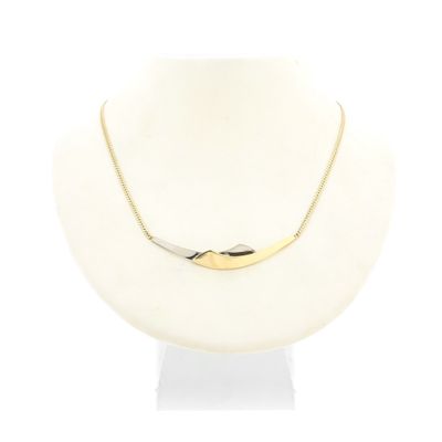 Image 1 of Two-tone necklace with a fixed pendant and a 0.04 ct. diamond | 41.5 cm