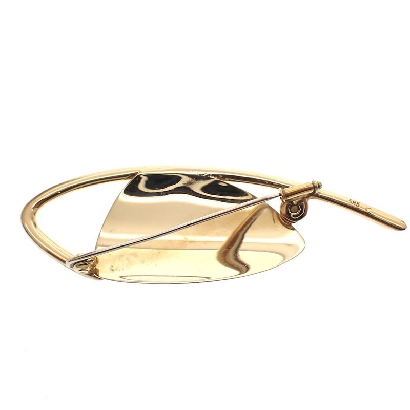 Image 4 of Golden fantasy brooch with diamond; 0.07 ct.