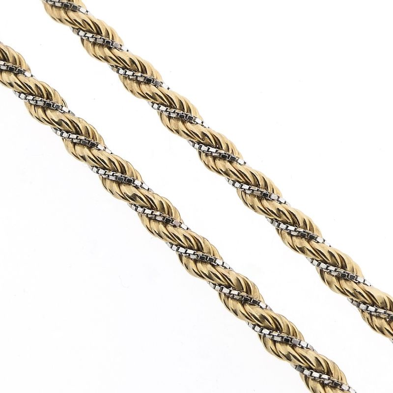 Image 3 of Two-tone gold twisted necklace | 61 cm