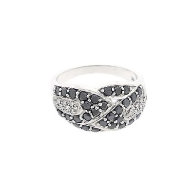 Image 2 of 8-carat ring with black moissanite and clear diamonds; 0.55 ct.
