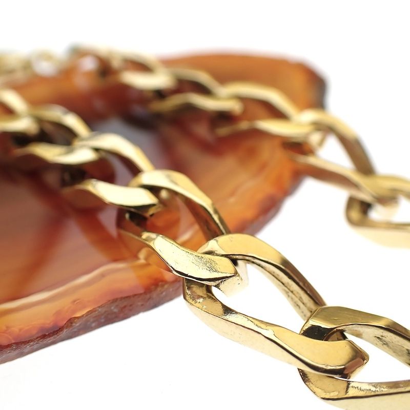 Image 8 of Wide gold gourmet link bracelet