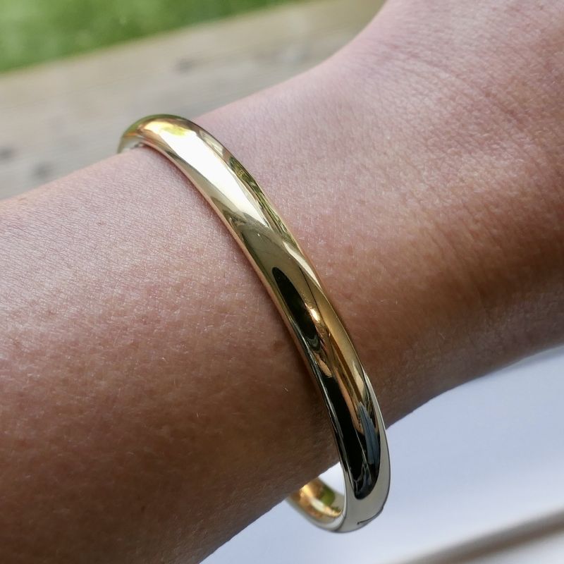 Image 8 of Gold smooth slave bracelet | Ø 61.5 mm