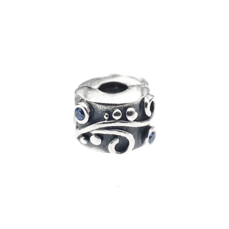 Image 3 of Pandora clip charm; Silver; Blue Fantasy