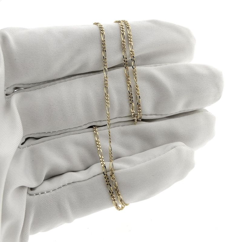 Image 5 of Gold thin Figaro link chain | 45 cm