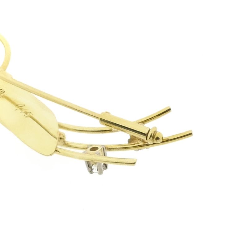 Image 6 of Golden fantasy brooch with diamonds; 0.15 ct.