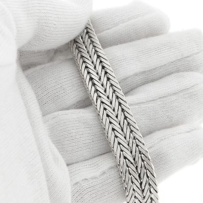 Image 2 of White gold herringbone link bracelet
