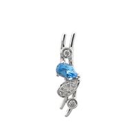 18K White Gold Pendant with Topaz & Diamonds