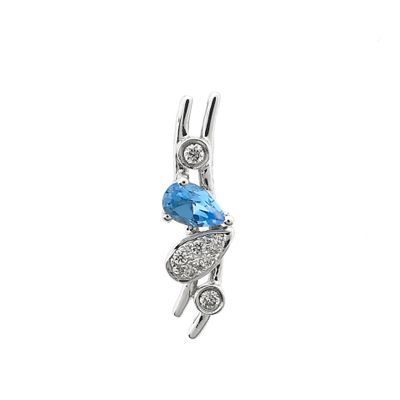 Image 1 of 18K White Gold Pendant with Topaz & Diamonds