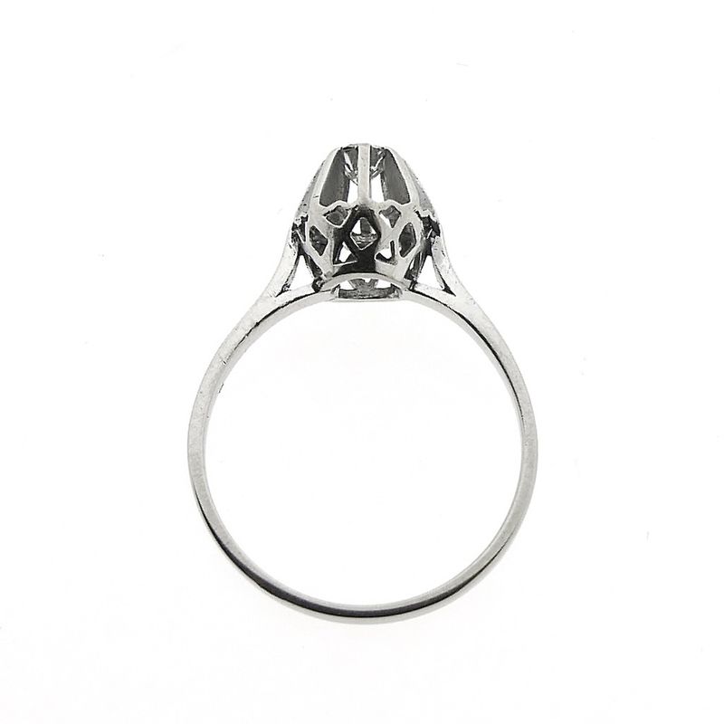 Image 4 of White gold solitaire ring with diamond; 0.16 ct.