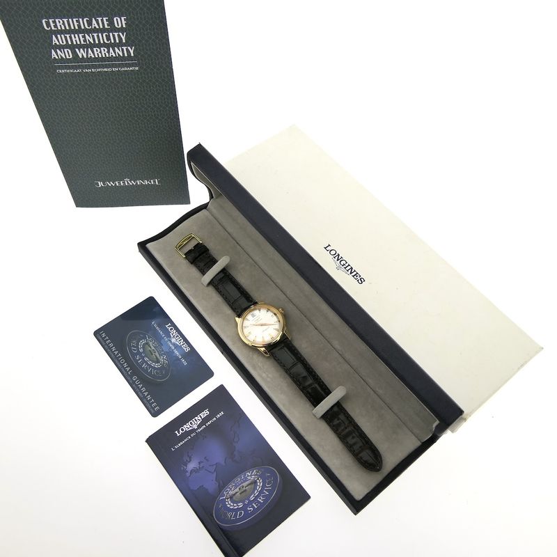 Image 19 of Longines Conquest Heritage L1.611.6; Automatic 18k gold men's watch