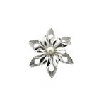 Image 1 of 8 Ct. floral brooch with pearl