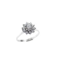 Silver entourage ring with zirconia