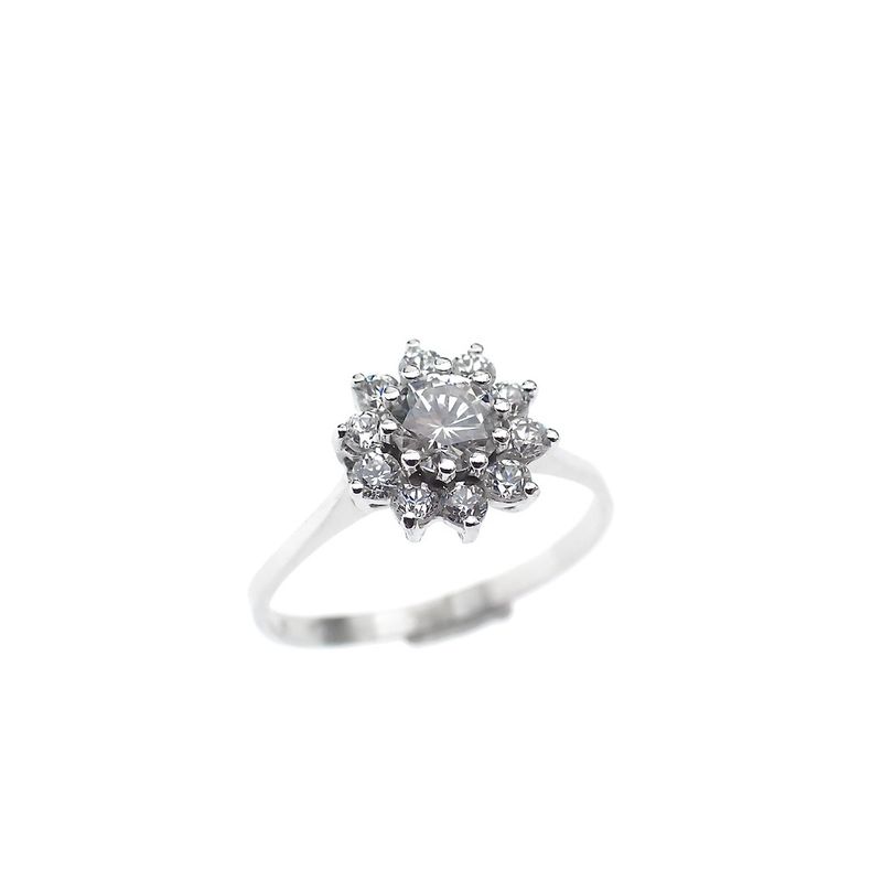 Image 1 of Silver entourage ring with zirconia