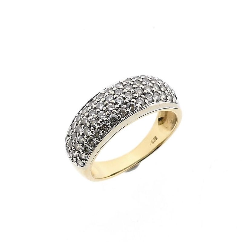 Image 1 of Golden Pavé Ring with Zirconia