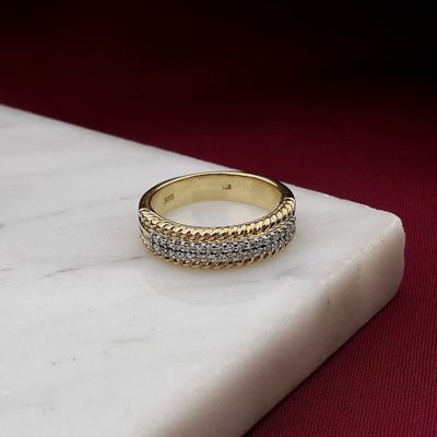 Gold Ring with Diamond; 0.34 ct.; 14 Karat; Size 17.75 Image 2 of Gold Ring with Diamond; 0.34 ct.; 14 Karat; Size 17.75