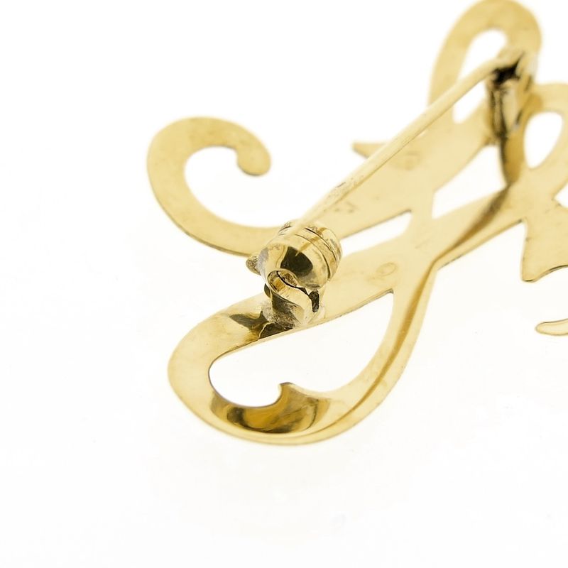 Image 6 of Gold letter brooch; letter H | Vintage