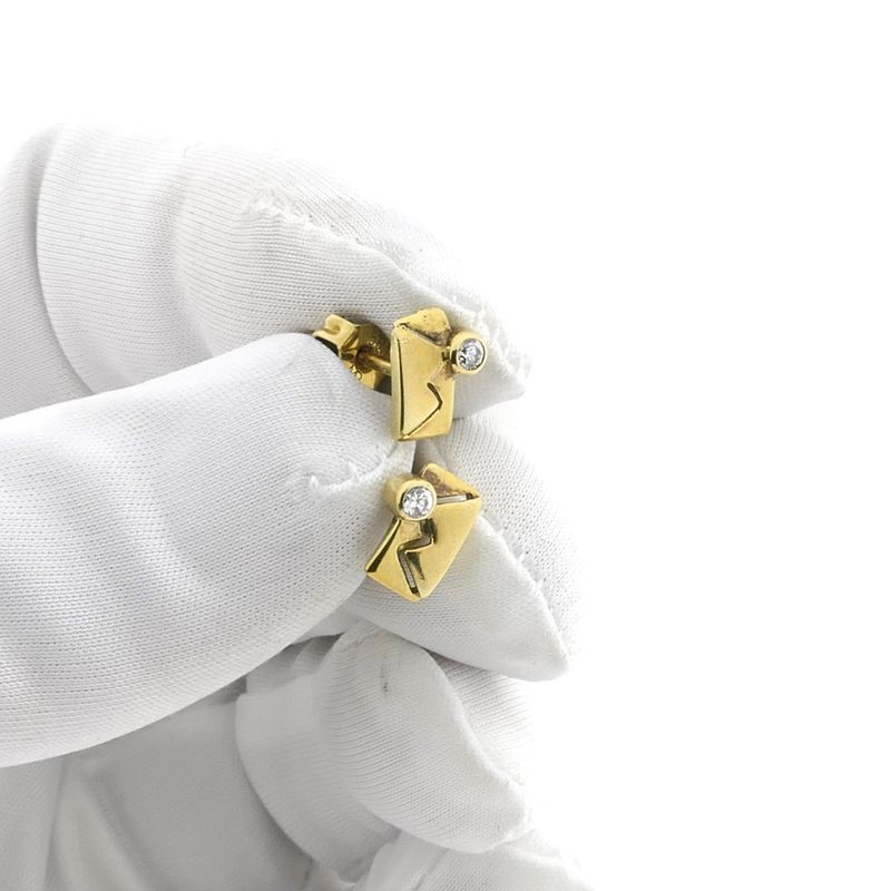 Image 9 of Gold stud earrings with zirconia