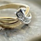 Image 2 of Two-tone gold subtle ring with 0.11 ct. diamond