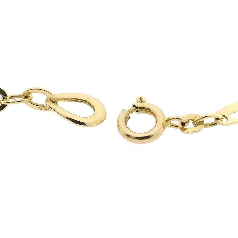 Image 6 of Tricolor gold navy link necklace | 51 cm