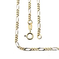 Two-tone gold Figaro link chain
