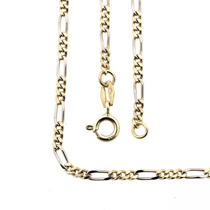 Image 1 of Two-tone gold Figaro link chain