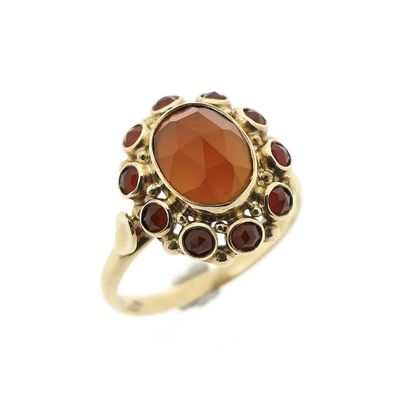 Image 1 of Gold entourage ring with carnelian | Vintage