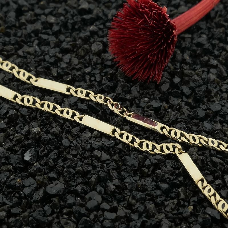 Image 2 of Gold navy link bracelet | 19 cm