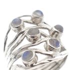 Image 3 of Silver ring with moonstones