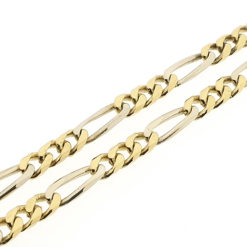 Image 7 of Two-tone solid gold Figaro link chain