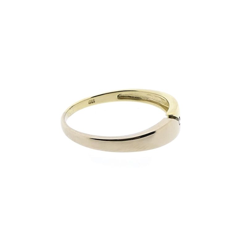 Image 5 of Two-tone gold ring with diamond; 0.02 ct.