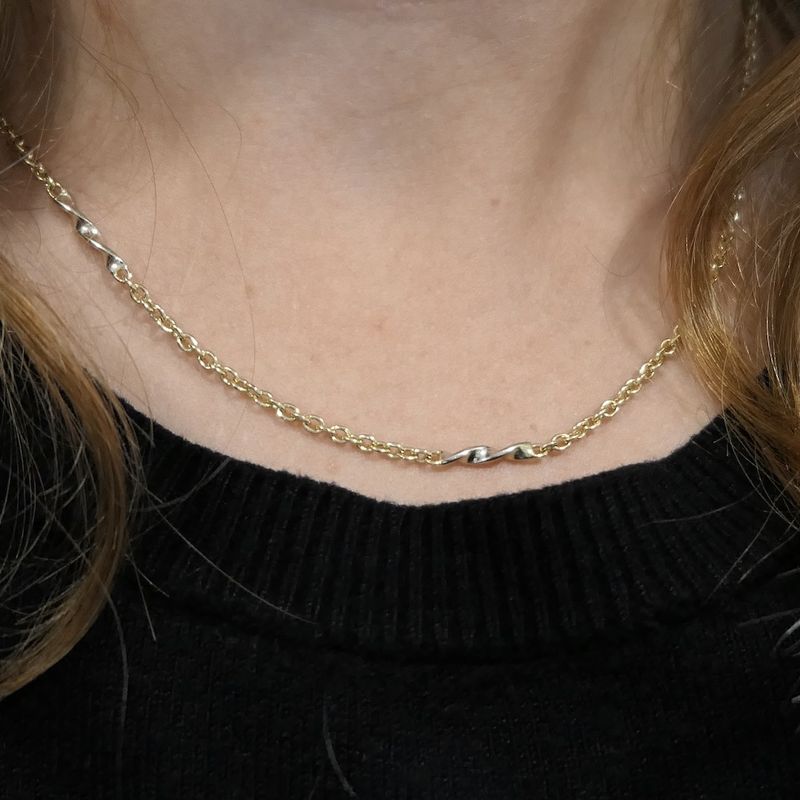 Image 8 of Two-tone fantasy/anchor link chain