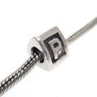 Image 2 of Pandora charm; Silver; Letter P
