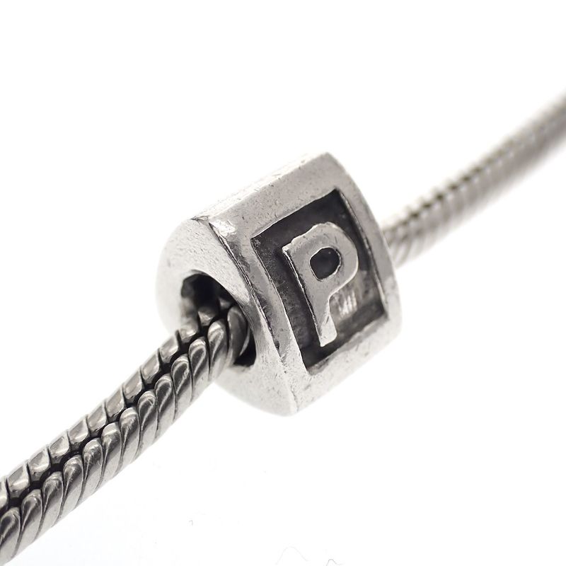 Image 2 of Pandora charm; Silver; Letter P