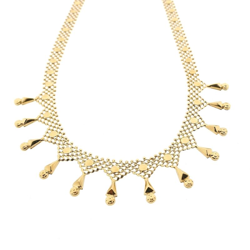 Image 8 of 14 Karat Gold Gallery Wire Link Necklace; 44 cm