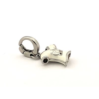 Image 2 of Silver T-shirt charm/pendant; enameled