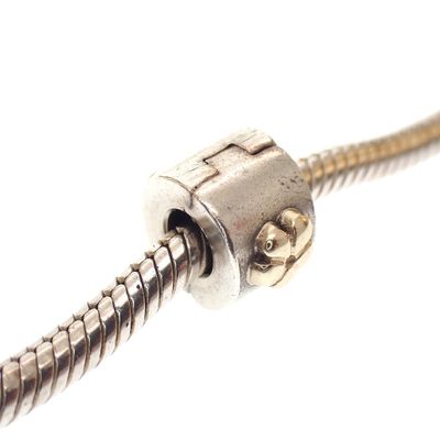 Image 2 of Pandora clip charm; Silver with gold; Daisy