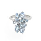 Image 7 of White gold cocktail ring with aquamarine