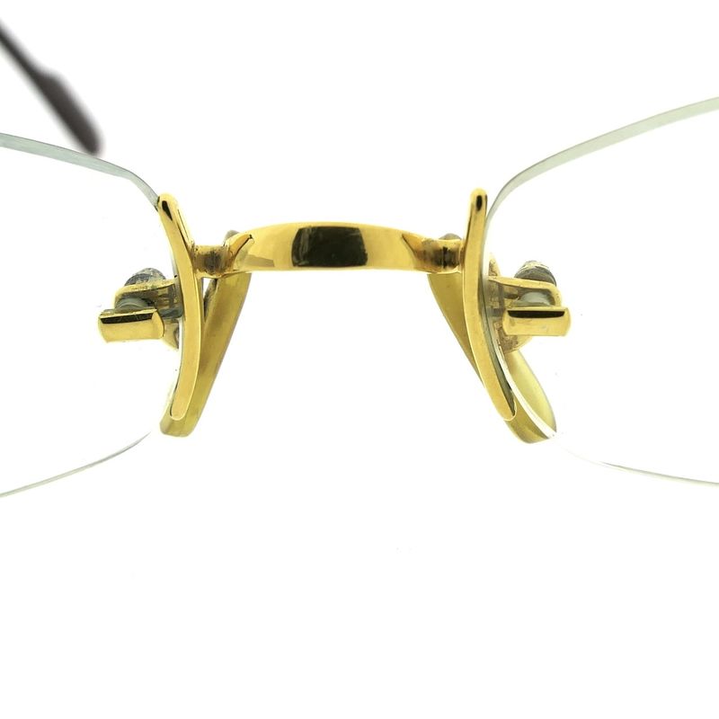 Image 7 of Vintage Cartier glasses with clear glass; Vermeil; 18-130